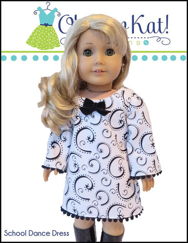 Oh Sew Kat 18 Inch Modern School Dance Dress 18" Doll Clothes Pattern Pixie Faire