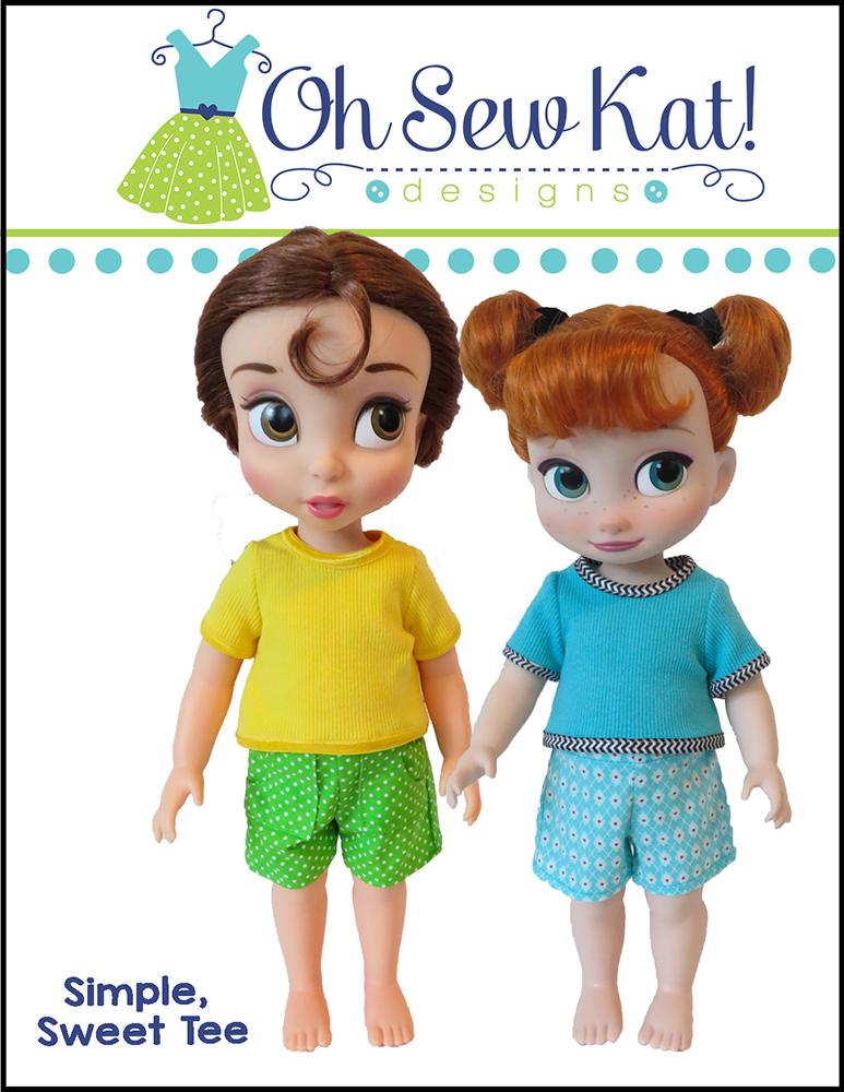 Oh Sew Kat Simple Sweet Tee Doll Clothes Pattern 16 inch Disney