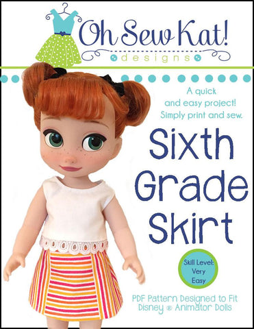 Oh Sew Kat Disney Doll Sixth Grade Skirt Pattern For Disney Animator Dolls Pixie Faire