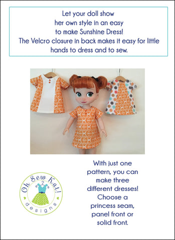 Oh Sew Kat Disney Doll Sunshine Dress Pattern for Disney Animator Dolls Pixie Faire