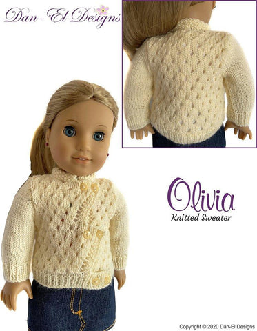 Dan-El Designs Knitting Olivia 18" Doll Knitting Pattern Pixie Faire