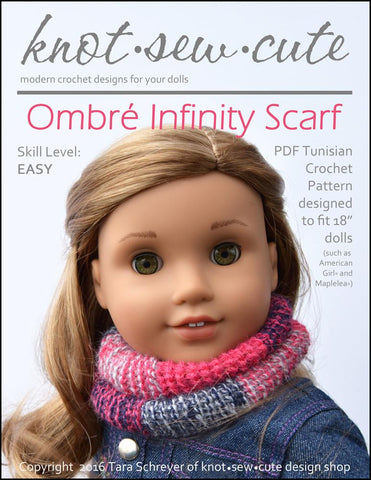 Knot-Sew-Cute Crochet Ombré Infinity Scarf Tunisian Crochet Pattern Pixie Faire