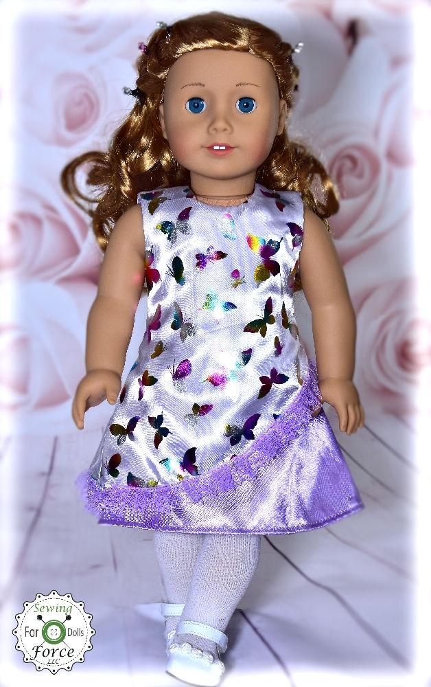 Sewing Force 18 Inch Modern One Of A Kind Dress 18" Doll Clothes Pattern Pixie Faire
