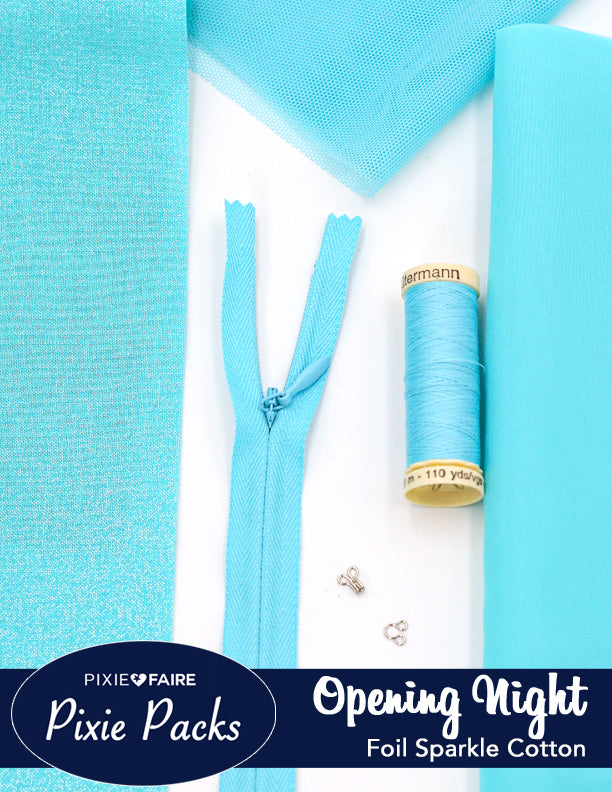 Pixie Faire Pixie Packs Pixie Packs Opening Night Aqua Foil Cotton Holiday Collection Pixie Faire