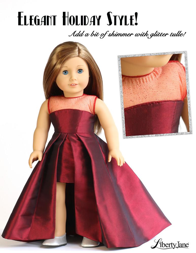Liberty Jane 18 Inch Modern Opening Night Dress 18" Doll Clothes Pattern Pixie Faire