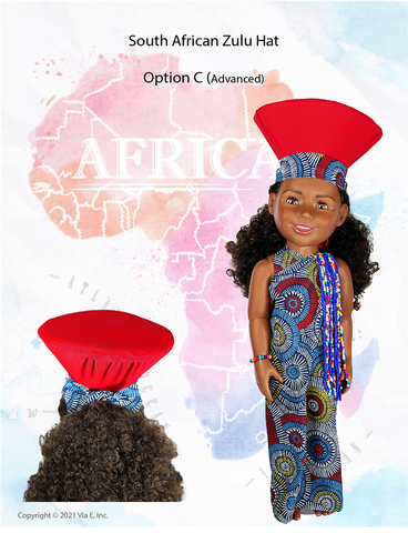 Via E Dollfriends South African Zulu Hat Doll Clothes Pattern For Dollfriends Pixie Faire