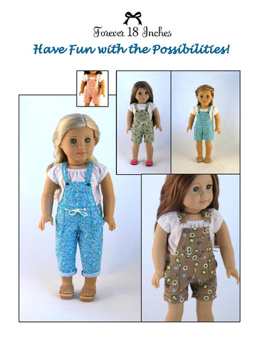 Forever 18 Inches 18 Inch Modern NOT!  Your Mama's Overalls 18" Doll Clothes Pixie Faire