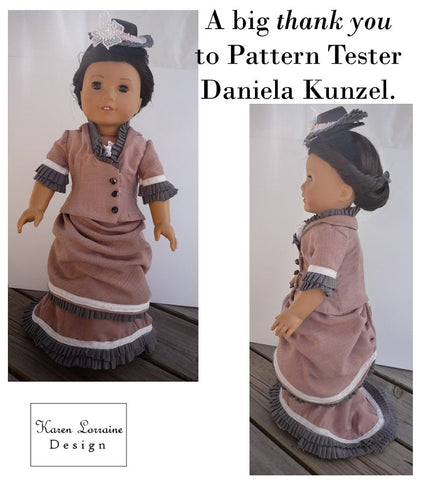 Karen Lorraine Design 18 inch Historical Brighton Underskirt & Overskirt 18" Doll Clothes Pattern Pixie Faire