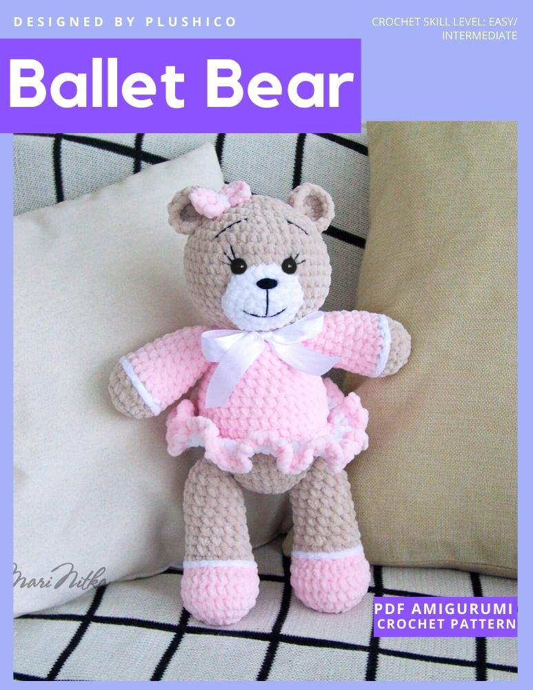 Plushico Amigurumi Ballet Bear Amigurumi Crochet Pattern Pixie Faire