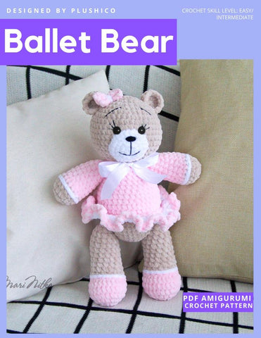 Plushico Amigurumi Ballet Bear Amigurumi Crochet Pattern Pixie Faire