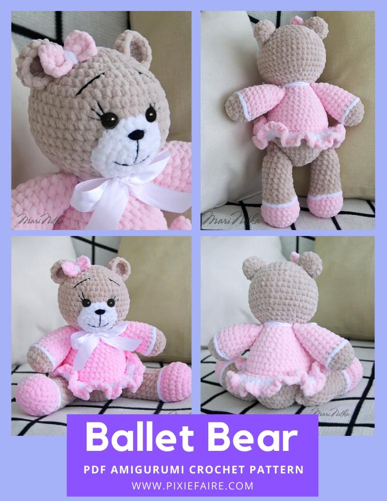 Plushico Amigurumi Ballet Bear Amigurumi Crochet Pattern Pixie Faire