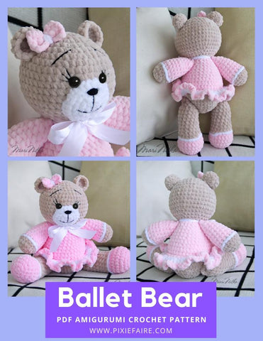 Plushico Amigurumi Ballet Bear Amigurumi Crochet Pattern Pixie Faire