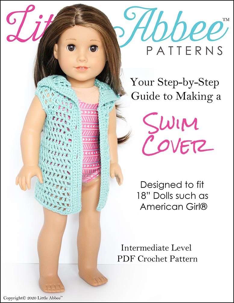Little Abbee Crochet Swim Cover Doll Clothes Pattern 18 inch dolls
