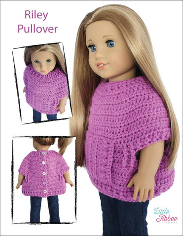 Little Abbee Crochet Riley Pullover 18" Doll Crochet Pattern Pixie Faire