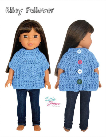 Little Abbee WellieWishers Riley Pullover Crochet Pattern for 13-14.5" Dolls Pixie Faire