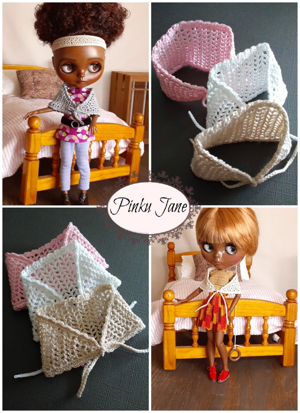 Pinku Jane Collar, Headbands, & Bags Doll Clothes Crochet Pattern For 12  Blythe™ Dolls