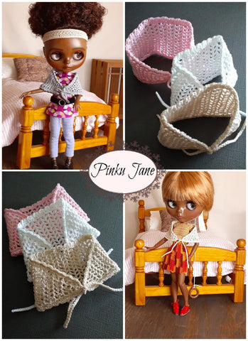 Pinku Jane Blythe/Pullip Crochet Tied Shawl Crochet Pattern For 12" Blythe Dolls Pixie Faire