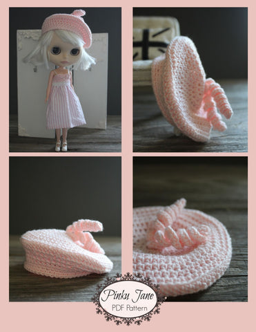 Pinku Jane Blythe/Pullip Curlicue Beret Crochet Pattern For 12" Blythe Dolls Pixie Faire
