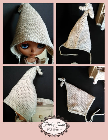 Pinku Jane Blythe/Pullip Elfin Pointed Hat Crochet Pattern For 12" Blythe Dolls Pixie Faire