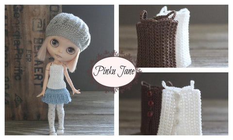 Pinku Jane Blythe/Pullip Crochet Tank Top Crochet Pattern For 12" Blythe Dolls Pixie Faire