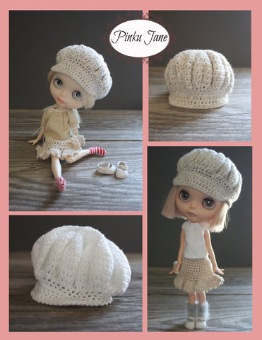 Pinku Jane Blythe/Pullip Newsie Cap Crochet Pattern For 12" Blythe Dolls Pixie Faire