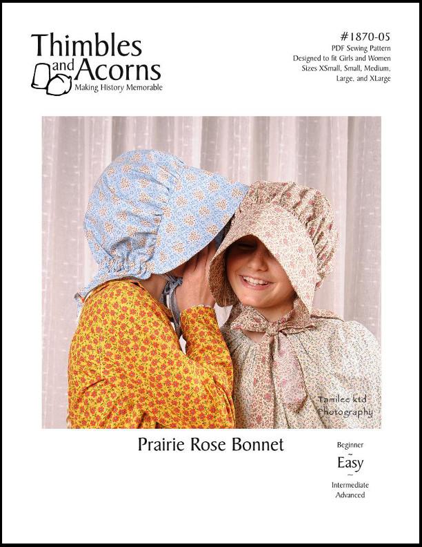 Thimbles and Acorns Prairie Rose Bonnet Pattern for Girls and Women thimbles-and-acorns-prairie-rose-bonnet-pattern-for-girls-and-women