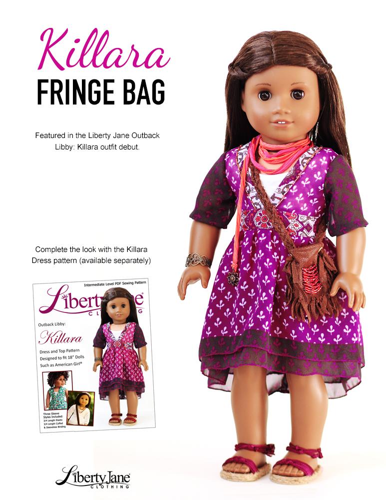 Liberty Jane 18 Inch Modern Killara Fringe Bag 18" Doll Accessory Pattern Pixie Faire