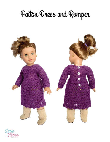 Little Abbee Crochet Paiton Dress and Romper 18" Doll Crochet Pattern Pixie Faire