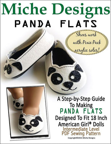 Miche Designs Shoes Panda Flats 18" Doll Shoes Pixie Faire