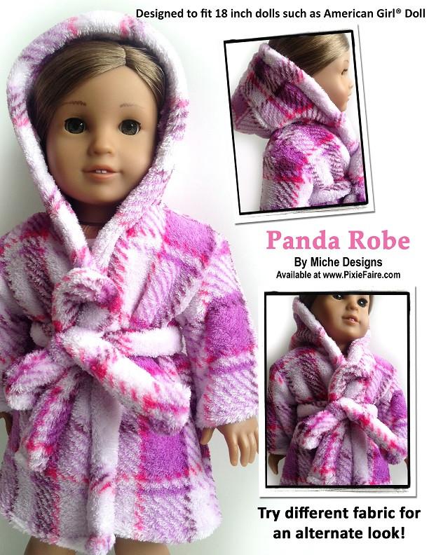 Miche Designs 18 Inch Modern Panda Robe 18" Doll Clothes Pixie Faire