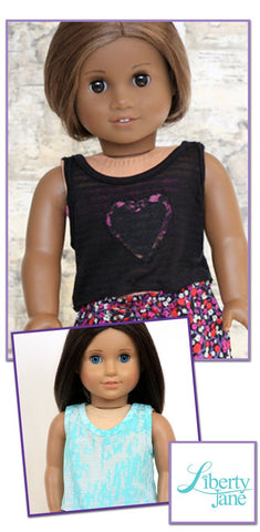 Liberty Jane 18 Inch Modern Paradise Reverse Applique Tank 18" Doll Clothes Pattern Pixie Faire