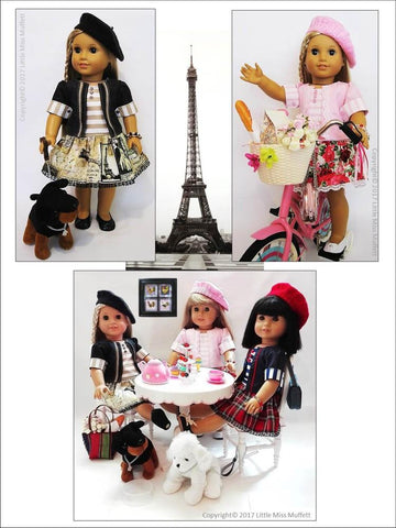 Little Miss Muffett 18 Inch Modern Parisian Chic 18" Doll Clothes Pattern Pixie Faire