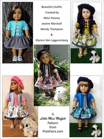 Little Miss Muffett 18 Inch Modern Parisian Chic 18" Doll Clothes Pattern Pixie Faire