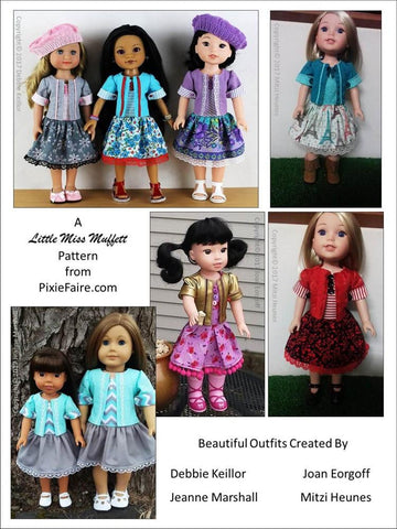 Little Miss Muffett WellieWishers Parisian Chic 14-14.5" Doll Clothes Pattern Pixie Faire