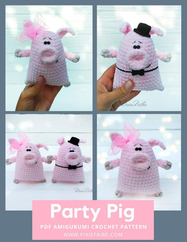 Plushico Amigurumi Party Pig Amigurumi Crochet Pattern Pixie Faire