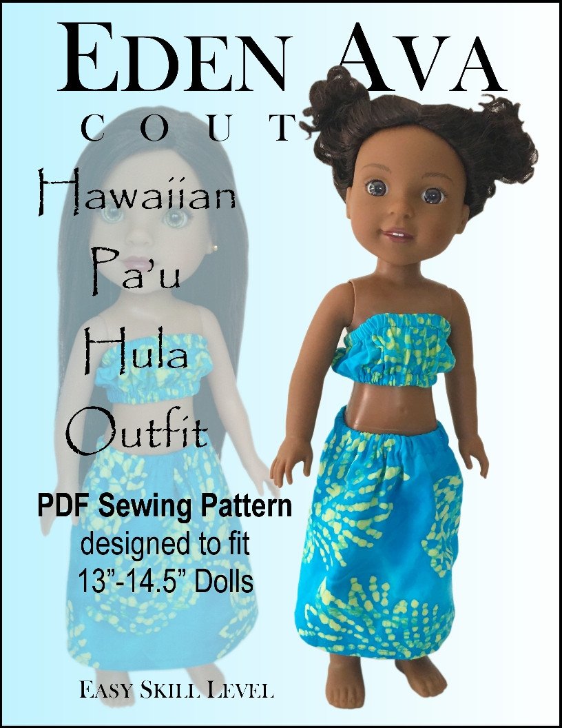 Eden Ava H4H/Les Cheries Hawaiian Pa'u Hula Outfit for 13-14.5" Dolls Pixie Faire