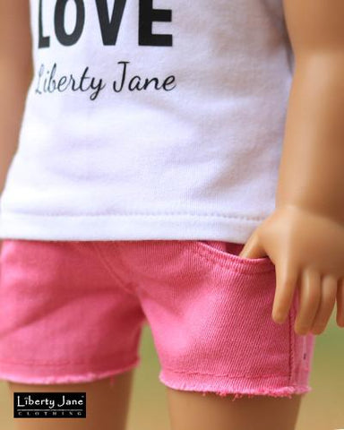 Liberty Jane 18 Inch Modern Cut Off Shorts 18" Doll Clothes Pattern Pixie Faire