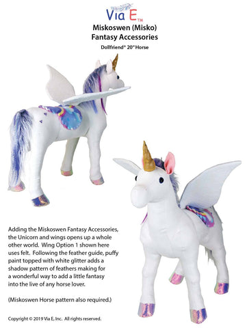 Via E Dollfriends Miskoswen 20" Horse Fantasy Accessories Pattern For Dollfriends Pixie Faire