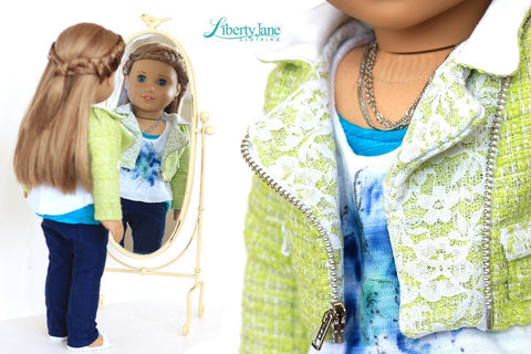 Liberty Jane 18 Inch Modern Peleton Jacket 18" Doll Clothes Pattern Pixie Faire