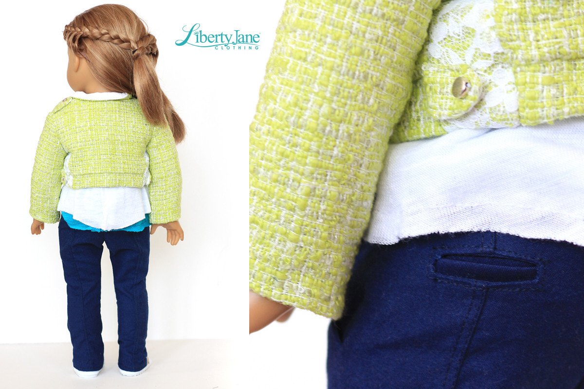 Liberty Jane 18 Inch Modern Peleton Jacket 18" Doll Clothes Pattern Pixie Faire
