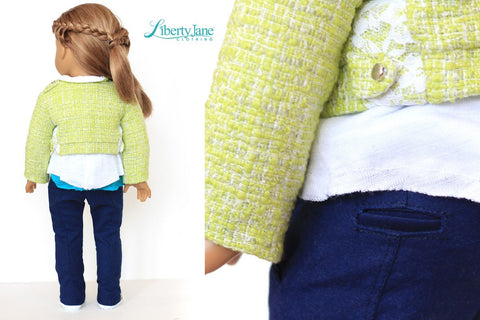 Liberty Jane 18 Inch Modern Peleton Jacket 18" Doll Clothes Pattern Pixie Faire