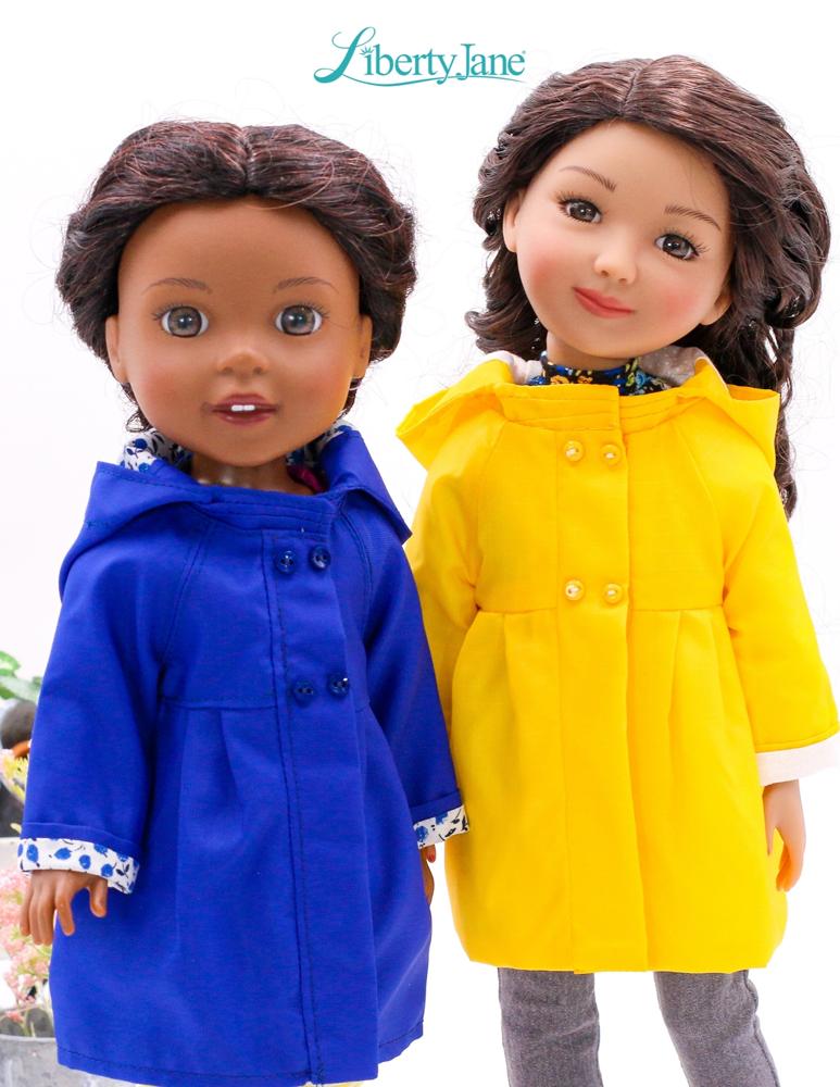 Liberty Jane Ruby Red Fashion Friends Pepper Hill Raincoat 14.5-15 inch Doll Clothes Pattern Pixie Faire
