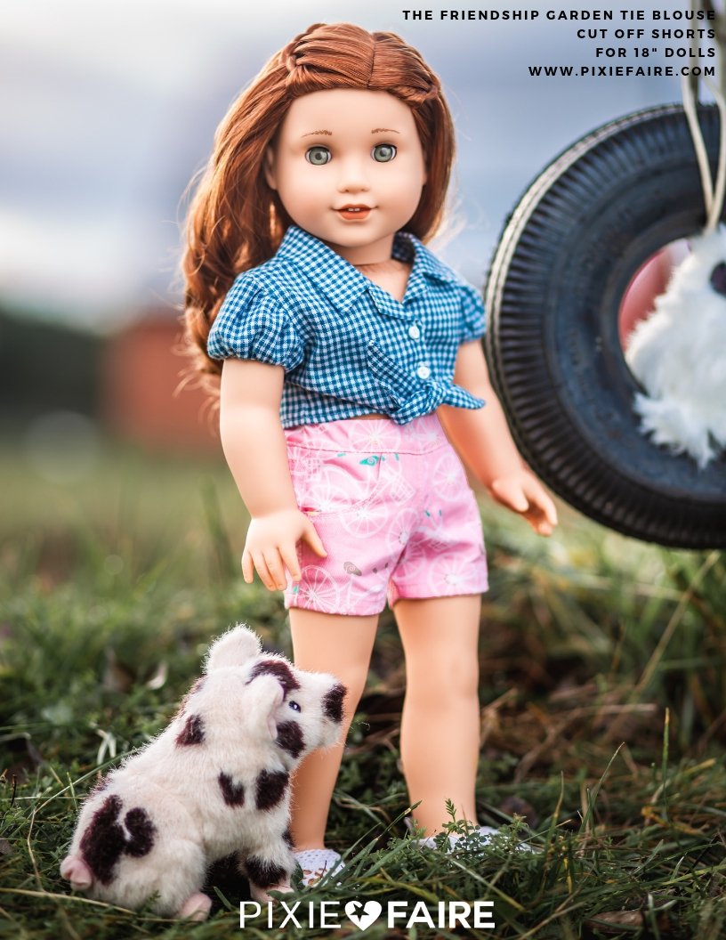 Liberty Jane 18 Inch Modern Cut Off Shorts 18" Doll Clothes Pattern Pixie Faire