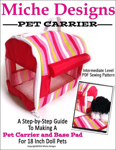 Miche Designs 18 Inch Modern Pet Carrier 18" Doll Accessory Pattern Pixie Faire