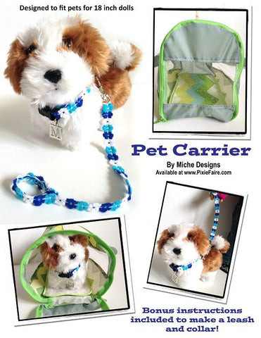 Miche Designs 18 Inch Modern Pet Carrier 18" Doll Accessory Pattern Pixie Faire