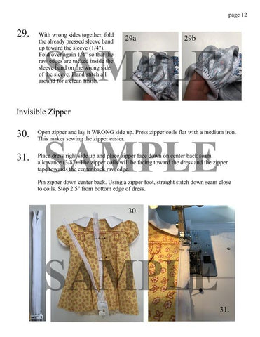 Fashioned by Rebecca 18 Inch Historical Petals-n-Pleats 18" Doll Clothes Pattern Pixie Faire