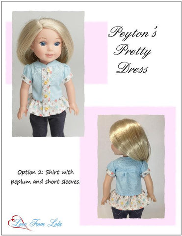 Love From Lola WellieWishers Peyton's Pretty Dress 14.5" Doll Clothes Pattern Pixie Faire