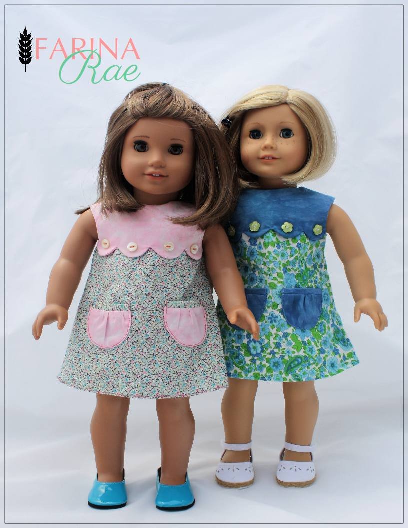 Farina Rae 18 Inch Modern Alyvia Dress 18" Doll Clothes Pattern Pixie Faire