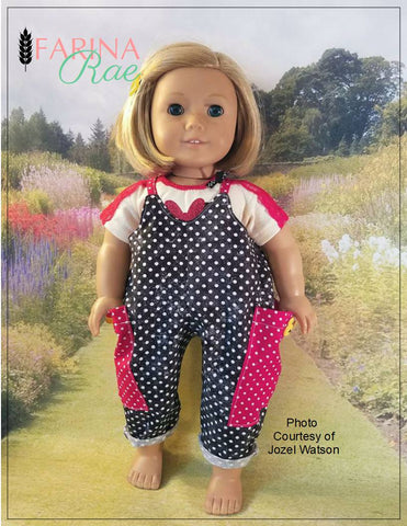 Farina Rae 18 Inch Modern Hip Hop Hannah Romper 18" Doll Clothes Pattern Pixie Faire