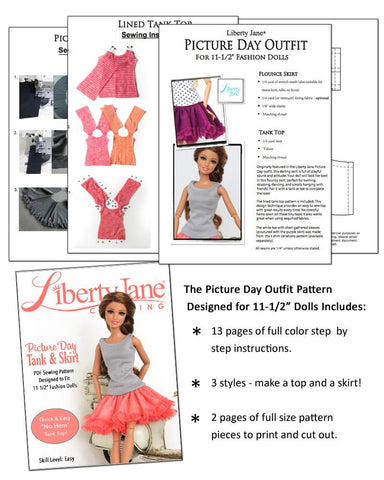 Liberty Jane Barbie Picture Day Skirt & Tank for 11-1/2" Fashion Dolls Pixie Faire